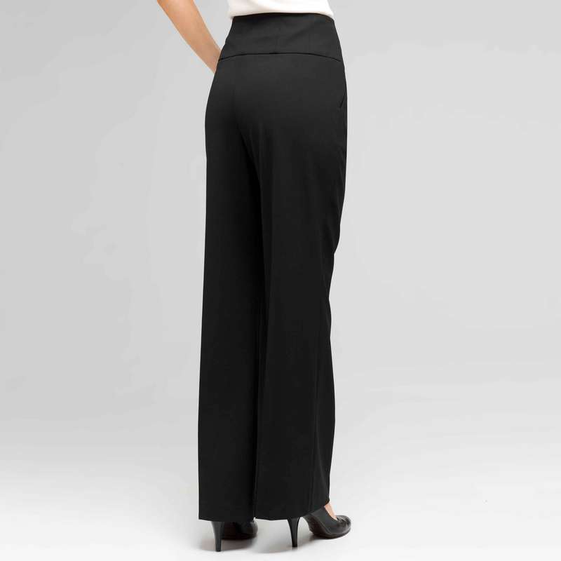 Flat Front Bootleg Pant, Black, large image number 1