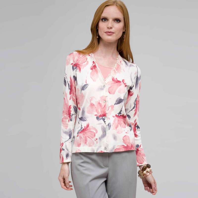 Floral Cardigan, Multi, large image number 0